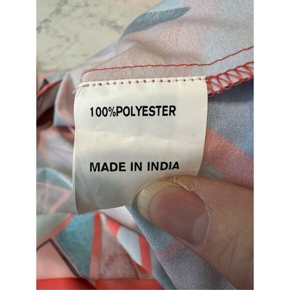 Eshakti Orange Belted Geometric Print Dress Size 4 - Picture 7 of 7